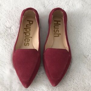 Hush Puppy Women’s 8 Hazel Pointe Loafer Rhubarb Red Suede